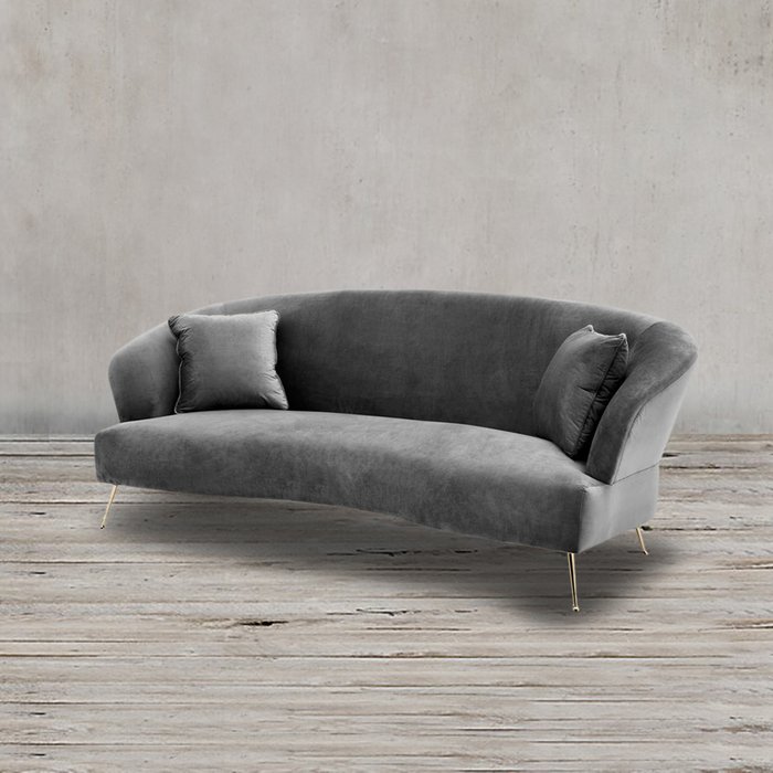 Диван серого цвета - купить Прямые диваны по цене 187000.0