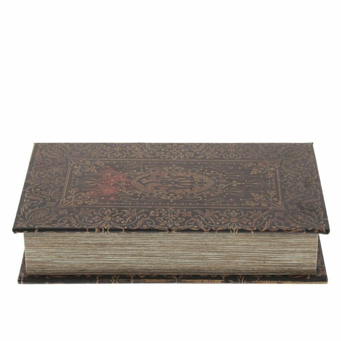 Шкатулка-книга с замком H24 темно-коричневого цвета - купить Шкатулки по цене 2390.0