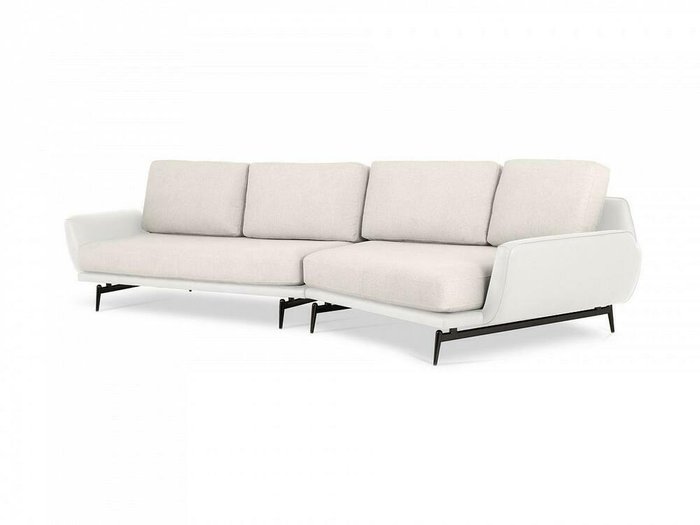 Угловой диван правый Ispani бело-бежевого цвета - купить Угловые диваны по цене 165420.0