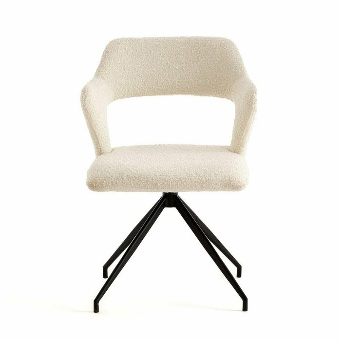 Кресло для столовой вращающееся из малой пряжи Asyar белого цвета - купить Интерьерные кресла по цене 26554.0