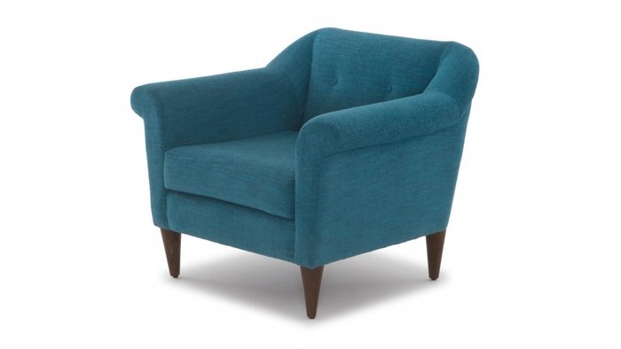 Кресло синего цвета на деревянных ножках - лучшие Интерьерные кресла в INMYROOM