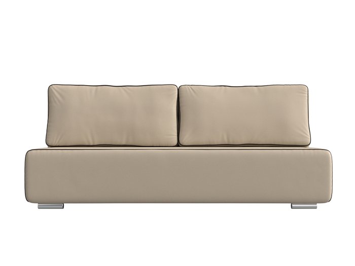 Прямой диван-кровать Уно бежевого цвета (экокожа) - купить Прямые диваны по цене 29999.0