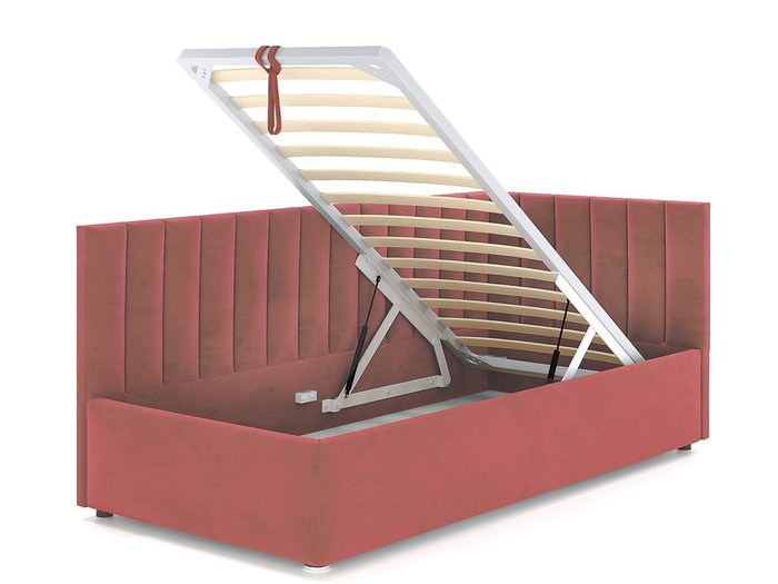 Кровать Negga Mellisa 90х200 красно-розового цвета с подъемным механизмом правая - лучшие Кровати для спальни в INMYROOM