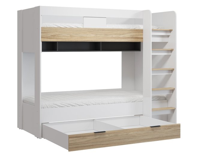 Кровать двухъярусная Скайлайт 90х200 белого цвета - лучшие Двухъярусные кроватки в INMYROOM