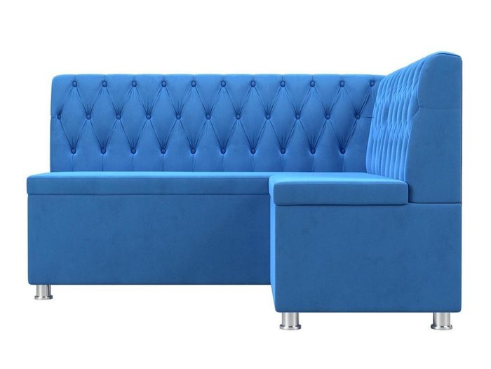 Кухонный угловой диван Мирта голубого цвета правый угол - купить Угловые диваны по цене 38999.0