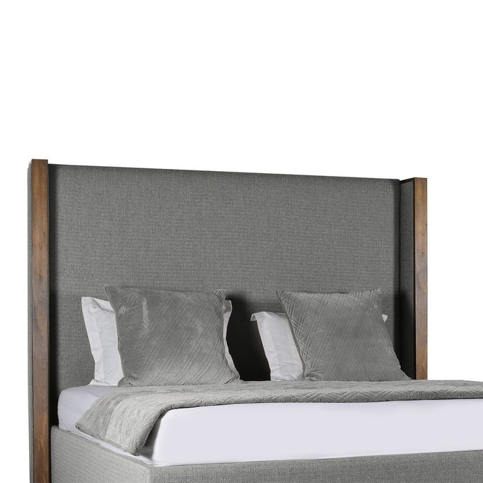 Кровать Berkley Winged Plain Wood 140х200 серого цвета - лучшие Кровати для спальни в INMYROOM