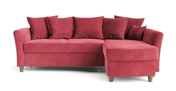 Угловой диван-кровать Катарина красного цвета 