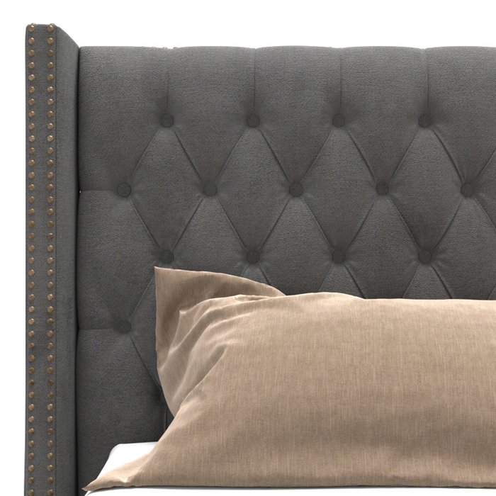  Кровать Stella серого цвета 160х200 - лучшие Кровати для спальни в INMYROOM