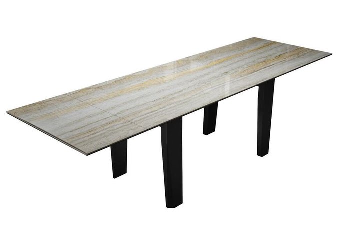 Раздвижной обеденный стол DikLine KP160 черно-серого цвета - лучшие Обеденные столы в INMYROOM