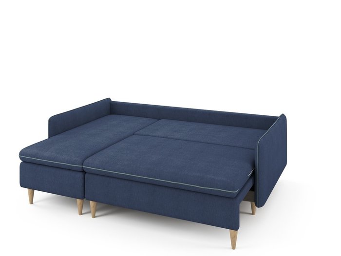 Угловой раскладной диван Ron левый синего цвета - купить Угловые диваны по цене 68200.0