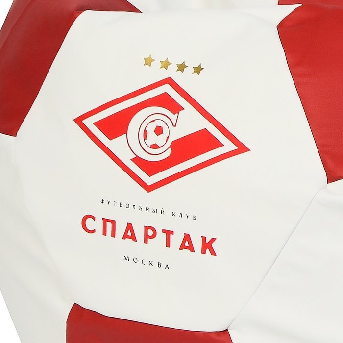 Кресло Мяч Спартак бело-красного цвета - купить Бескаркасная мебель по цене 7190.0 Кресло Мяч Спартак бело-красного цвета - купить Бескаркасная мебель по цене 7190.0