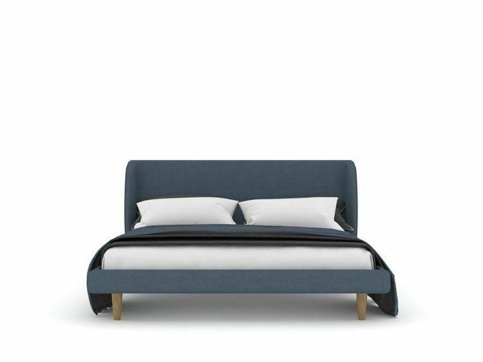 Кровать Флай 160х200 темно-синего цвета без подъемного механизма  - лучшие Кровати для спальни в INMYROOM