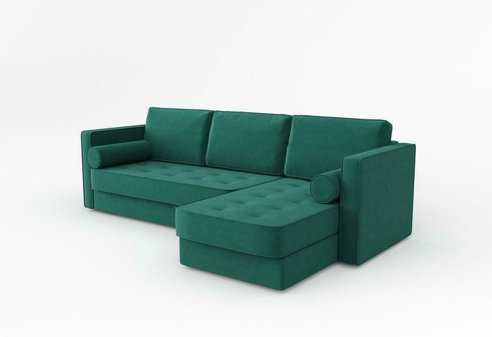 Диван-кровать угловой правый Токке изумрудного цвета - купить Угловые диваны по цене 65989.0