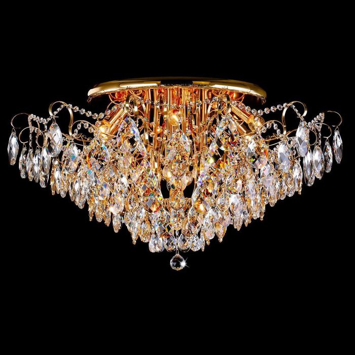 Потолочная люстра с хрусталем 10081/12 золото / прозрачный хрусталь Crystal - лучшие Потолочные люстры в INMYROOM
