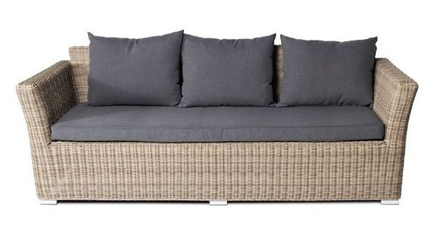 Плетеный трехместный диван Капучино