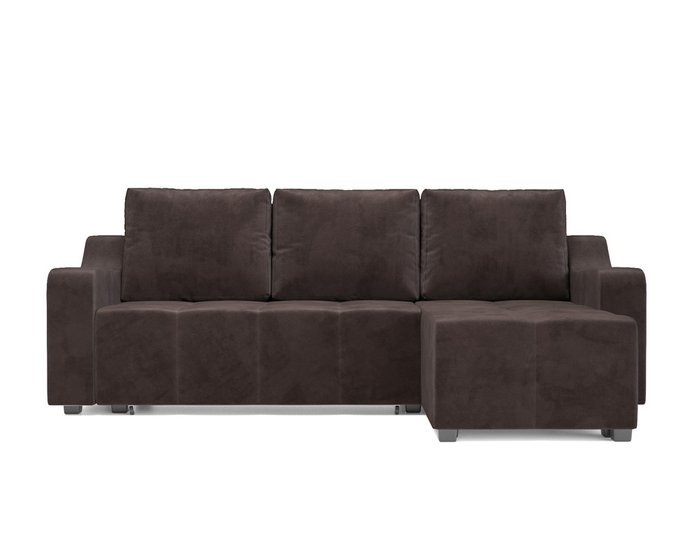 Угловой диван-кровать Берн коричневого цвета - купить Угловые диваны по цене 41290.0