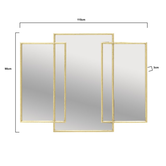 Настенное зеркало 90х115 золотого цвета - лучшие Настенные зеркала в INMYROOM