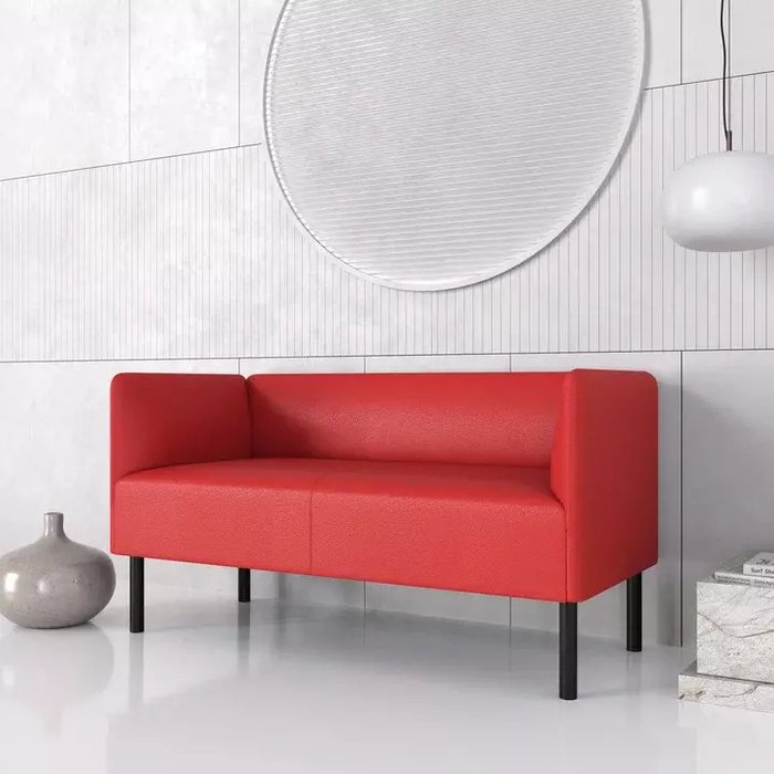 Диван Монреаль 140 красного цвета (экокожа) - лучшие Прямые диваны в INMYROOM