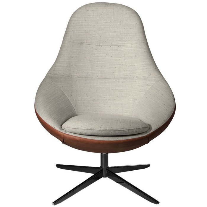 Кресло с пуфом Tuck Combi коричневого цвета - лучшие Интерьерные кресла в INMYROOM