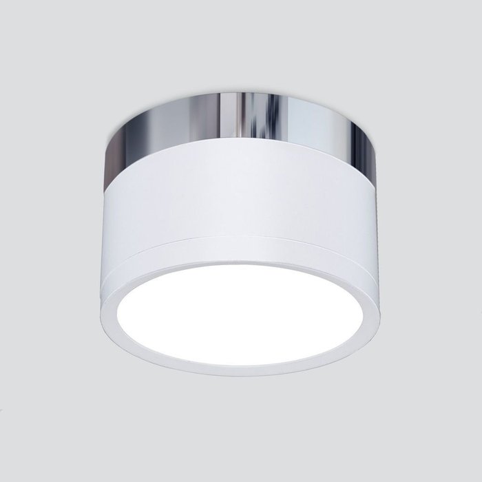 Накладной потолочный светильник DLR029 10W 4200K белый матовый/хром