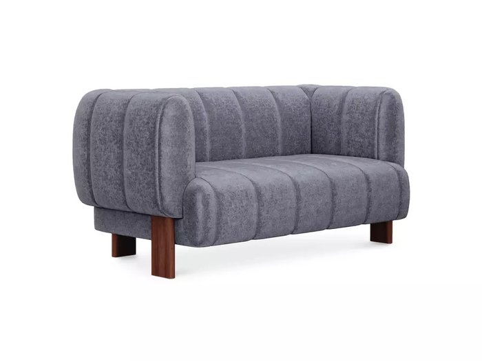 Диван Cassis М темно-серого цвета с коричневыми ножками  