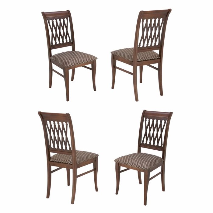 Набор из четырех стульев Рич коричневого цвета Набор из четырех стульев Рич коричневого цвета