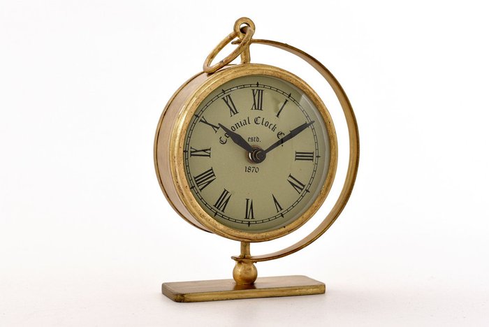 Настольные металлические часы M бронзового цвета 