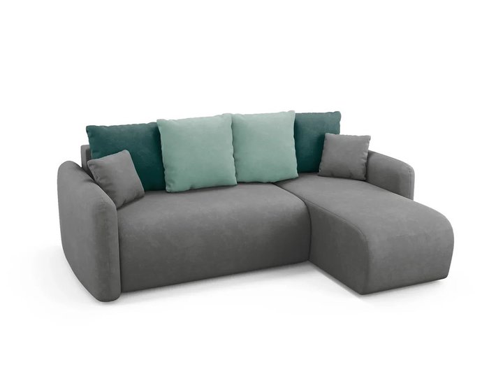 Угловой диван-кровать правый Arti темно-серого цвета - купить Угловые диваны по цене 77100.0