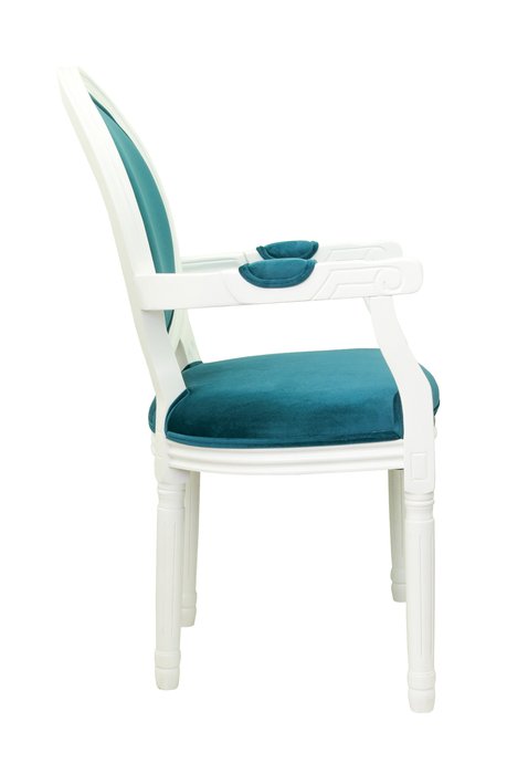 Стул Volker arm blue+white с велюровой обивкой - купить Обеденные стулья по цене 27500.0 Стул Volker arm blue+white с велюровой обивкой - купить Обеденные стулья по цене 27500.0