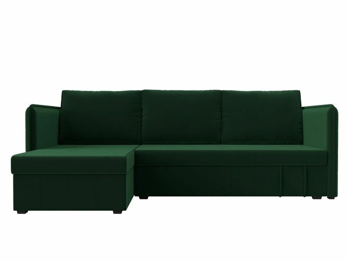 Угловой диван-кровать Слим зеленого цвета левый угол - купить Угловые диваны по цене 31999.0