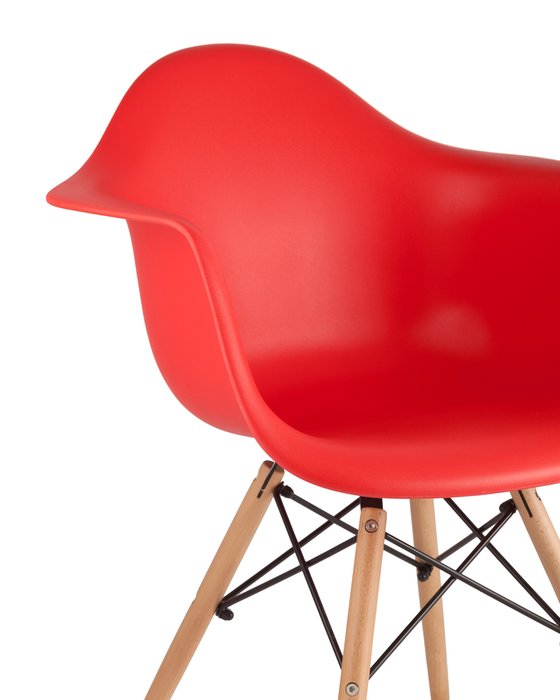 Стул с подколотниками красного цвета - купить Обеденные стулья по цене 1990.0