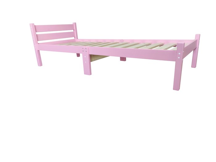 Кровать односпальная Классика Компакт сосновая 60х200 розового цвета - лучшие Одноярусные кроватки в INMYROOM