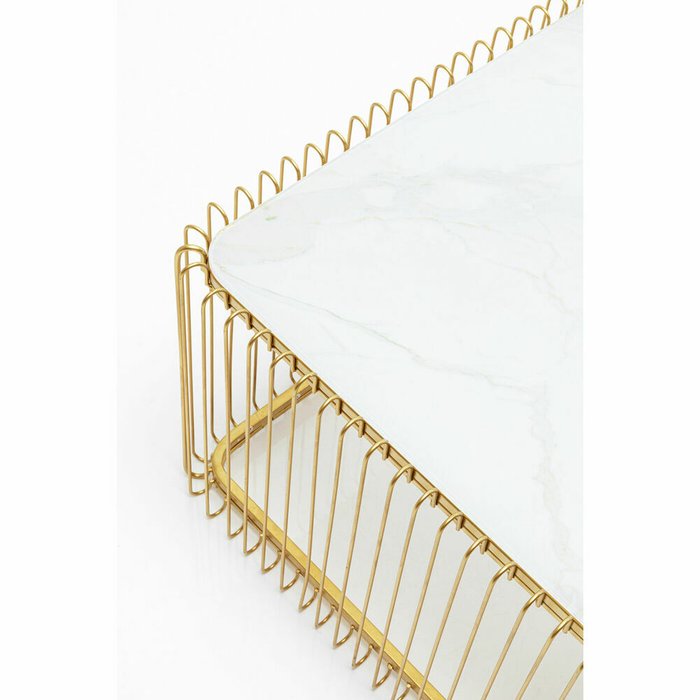 Столик журнальный Wire бело-золотого цвета - лучшие Журнальные столики в INMYROOM