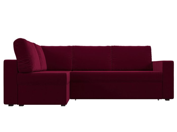 Угловой диван-кровать Оливер бордового цвета левый угол - купить Угловые диваны по цене 48999.0