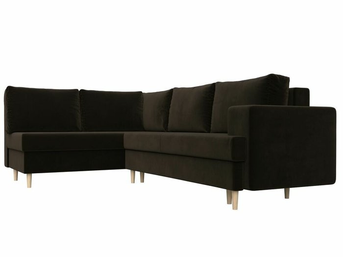 Угловой диван-кровать Сильвана коричневого цвета левый угол - лучшие Угловые диваны в INMYROOM