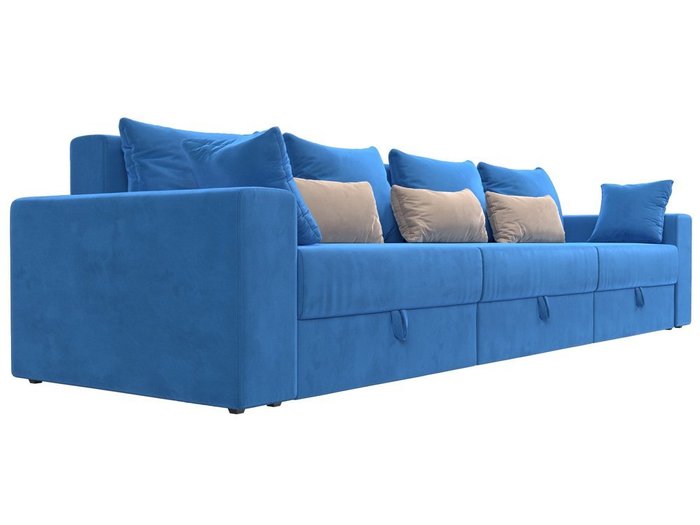 Прямой диван-кровать Мэдисон Long бежево-голубого цвета - купить Прямые диваны по цене 50990.0