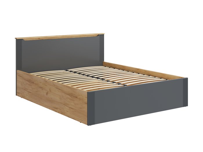 Кровать с подъемным механизмом Эмилия 160х200 серого цвета - купить Кровати для спальни по цене 46917.0