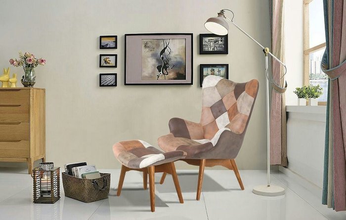 Кресло Contour коричнево-бежевого цвета - купить Интерьерные кресла по цене 44544.0