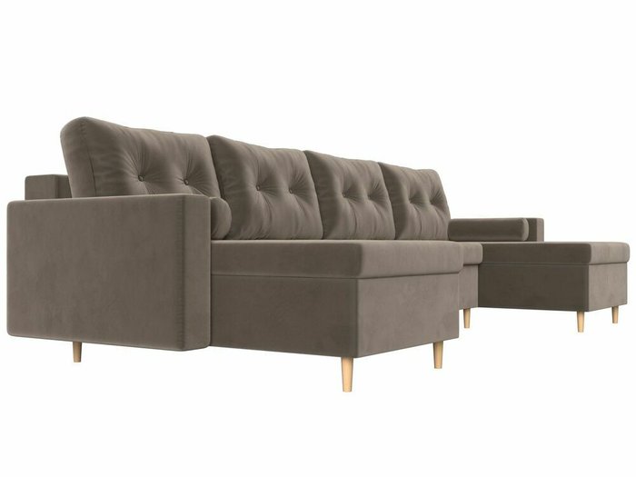 Угловой диван-кровать Белфаст коричневого цвета (тик-так)  - лучшие Угловые диваны в INMYROOM