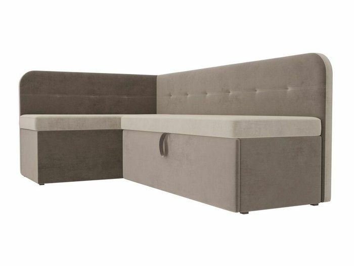 Угловой диван-кровать Форест бежево-коричневого цвета левый угол - лучшие Угловые диваны в INMYROOM