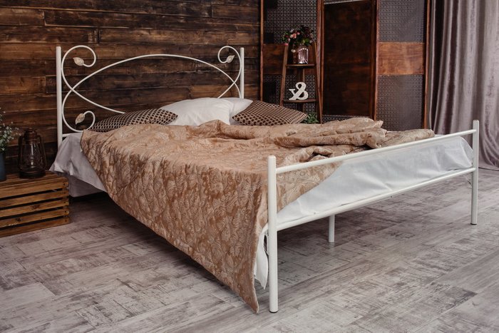 Кованая кровать Виктория 1.4 с одной спинкой 140х200 - купить Кровати для спальни по цене 18990.0