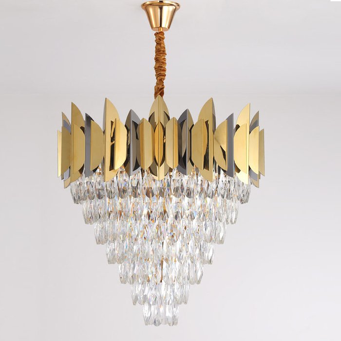 Подвесной светильник Jadorel из лепестков золотого и черного цветов - лучшие Подвесные люстры в INMYROOM