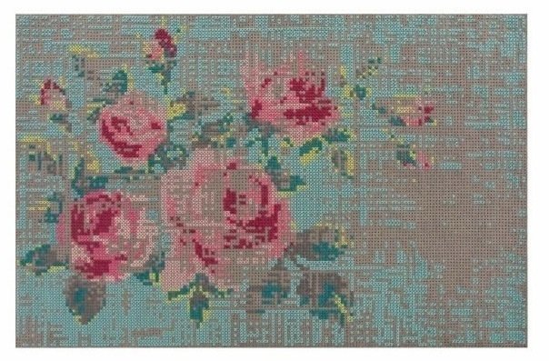 Стильный ковер Flowers с флористичным рисунком 80x145