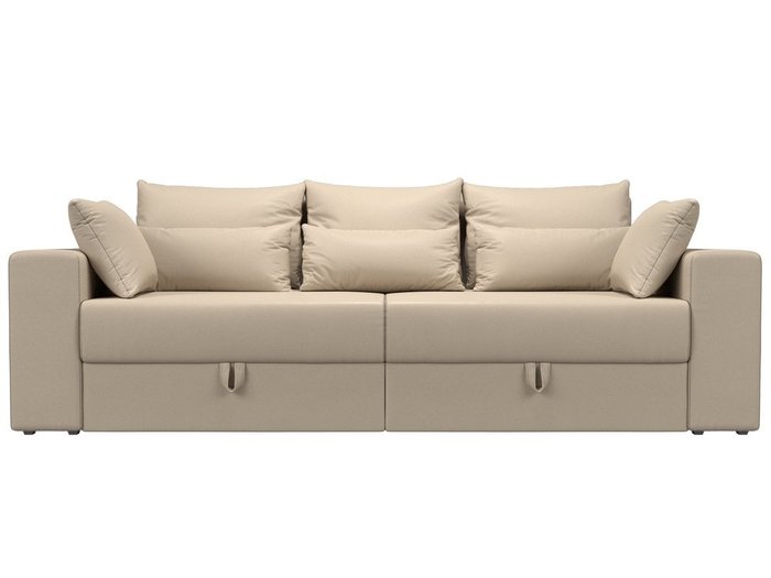 Прямой диван-кровать Мэдисон бежевого цвета (экокожа) - купить Прямые диваны по цене 37990.0