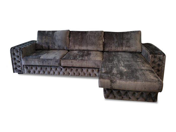 Угловой диван-кровать Прадо темно-сиреневго цвета