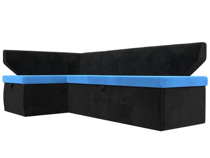 Угловой диван-кровать Омура черно-голубого цвета левый угол - лучшие Угловые диваны в INMYROOM