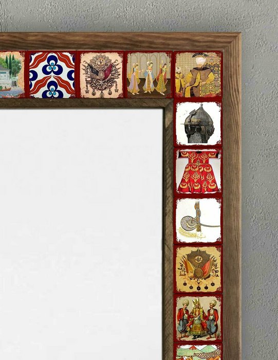 Настенное зеркало 53x73 с каменной мозаикой и композитным основанием - лучшие Настенные зеркала в INMYROOM