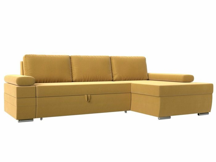 Угловой диван-кровать Канкун желтого цвета правый угол
