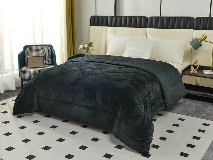Одеяло Монако 160х220 черного цвета - купить Одеяла по цене 6195.0