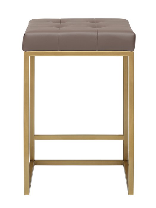 Стул полубарный Soho серо-коричневого цвета с золотым основанием  - купить Барные стулья по цене 9500.0